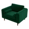 Amber - Velvet Lounge Chair - Brown / Dark Green - Image 2