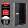 Steel Filing Cabinet With Compartments For Office Use, Storage, File Storage, Archives, And High And Low Cabinets - Black / Red - Image 8