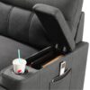Kaden - Sleeper Sectional Sofa Chaise With Storage Arms And Cupholder - Gray - Image 2