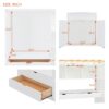 Full Size Loft Bed With Desk, Wardrobes, 4 Drawers And 4 Shelves - White - Image 19