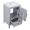 20" Bathroom Vanity With Sink, Bathroom Cabinet With A Door, Door Shelf Storage And Adiustable Foot Pads, A Drawer - Gray - Image 13