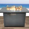 Propane Outdoor Fire Pit Table With Lid High-Quality Materials - Gray - Image 4