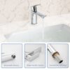 Single Handle Lavatory Basin Sink Faucet Brass Bathroom Faucet With Hot And Cold Water Control - Chrome - Image 4