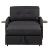 3 In 1 Pull Out Sofa Sleeper With Wing Table And USB Charge - Black - Image 10