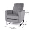 Bolt - Upholstered Recliner Chair With Stainless Steel Base - Gray / Chrome - Image 3