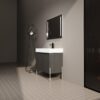 Minimalist 36" Freestanding Bathroom Vanity With Resin Sink And Storage Cabinet - Dark Oak - Image 4
