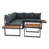 4 Piece L-Shaped Patio Wicker Outdoor 5 Seater Sectional Sofa Seating Group Conversation Sets With Side Table & Cushions - Dark Gray - Image 17