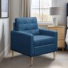 Contemporary Tufted Back Accent Chair With High Density Foam Support - Blue - Image 4