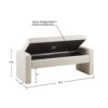 Elegant Soft Close Storage Bench Polyester Upholstery - Cream - Image 3