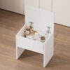 Contemporary Small Space Vanity Table Set With Adjustable Lighted Mirror And Storage Chair - White - Image 7