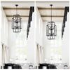 8 Light Metal Lantern Tiered Pendant Hanging Light Fixtures, Industrial Farmhouse Adjustable Height Chandeliers For Dining Room Hallway Foyer Entryway (E12 Bulbs Not Included) - Matte Black - Image 6