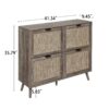 4 Door Shoe Rack, Freestanding Modern Shoe Storage Cabinet, For Entryway - Dark Gray - Image 3