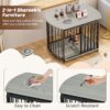 Furniture Style Dog Crate For Small And Medium Dogs, Wooden Cage Indoor Kennel Furniture, Modern Dog Crate End Table With Double Doors - Gray - Image 6