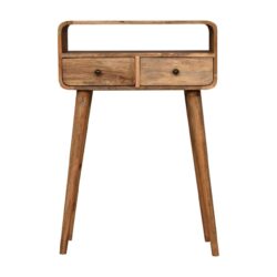 Mini Curved Console Table - Oak