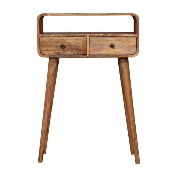 Mini Curved Console Table - Oak