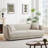 Larisa - Mid-Century Modern Linen Sofa - Cream - Image 4