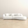 Elijah - Japandi Curvy Sectional Sofa - Beige - Image 4
