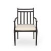 3 Piece Metal Bistro Set With 2 Curved Armrest Chairs - Black - Image 4