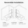 Frameless Shower Doors For Bathtub, 1 / 4" SGCC Tempered Glass - Chrome Finish - Image 3