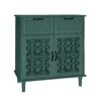 2 Door 2 Drawer Cabinet, American Furniture, Suitable For Bedroom, Living Room, Study - Dark Green - Image 9