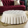Luciana - Tufted Cocktail Ottoman With Skirt - Antique White - Image 7