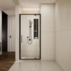 Scalable - Shower Door With 1 / 4" Clear Tempered Glass And Aluminium Alloy Frame - Matte Black - Image 2