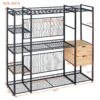 Open Style Wardrobe With Hanging Rails, Shelves And Drawers - Black - Image 21