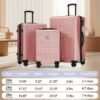 Luggage Sets 3 Piece Hardshell Suitcases With Wheels, Lightweight Expandable Travel Luggage With Tsa Lock, Carry-On, Checked Luggage (20" 24" 28") - Rose Gold - Image 17