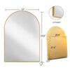Arched Recessed Medicine Cabinet, Metal Framed Bathroom Wall Cabinet With Mirror And Adjustable Shelves, Wall Mirror With Storage For Bathroom - Matte Gold - Image 9