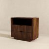 Lola - Mid-Century Modern Nightstand 2 Drawer Bed Side Table - Dark Brown - Image 5