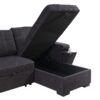 Toby - Reversible Sleeper Sectional Sofa With Storage Chaise Cup Holder Charging Ports And Pockets - Black - Image 6
