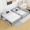 Full Size Daybed With Fence Guardrails And 2 Drawers - Gray - Image 19