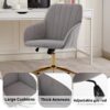 Adjustable Office Chair, Ergonomic Swivel Chair Velvet, Comfortable For Long Sitting - Gray - Image 12