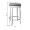 26" Counter Height Swivel Bar Stools (Set of 2) With Upholstered Seat - White - Image 3