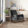 Demetrius - Rocking Chair - Dark Gray / Wood - Image 7