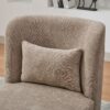 Modern Cushioned Armless Metal Base 360 Degree Swivel Chair With Pillow, Suitable For Living Room, Family Room, Bedroom, Lounge Area, Office - Taupe - Image 9