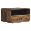 Large Curve Upper Slot Floating Bedside Table - Brown - Image 9