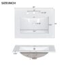 Bathroom Vanity Cabinet With Ceramic Basin, 3 Drawers And Adjustable Shelves - Black - Image 2