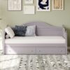 Twin Size Daybed With 2 Storage Drawers, Sofa Bed With Handrail For Living Room Bedroom - Light Gray - Image 3