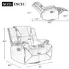 360° Swivel And Rocking Home Theater Recliner Manual Recliner Chair With A Led Light Strip For Living Room - Gray - Image 2