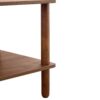 Modern 2 Tier Coffee Table For Living Room Furniture, Rectangular Center Table With Open Storage Shelf, Rounded Rubberwood Legs - Walnut Brown - Image 7