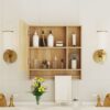 Bathroom Mirror Cabinet Wall Mounted, Medicine Cabinet, Over The Toilet Storage Cabinet With Shelves And Towel Rack - Burly Wood - Image 4