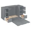 Twin Size Murphy Bed With Drawers, Cabinets, USB Ports Material - Gray - Image 12