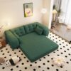 Human Dog Bed, Lazy Sofa Couch, Multifunctional Foldable Sofa Bed, 3 In 1 Teddy Fabric Sleeper Sofa Bed For Living Room Guest Bed, Playroom - Green - Image 7