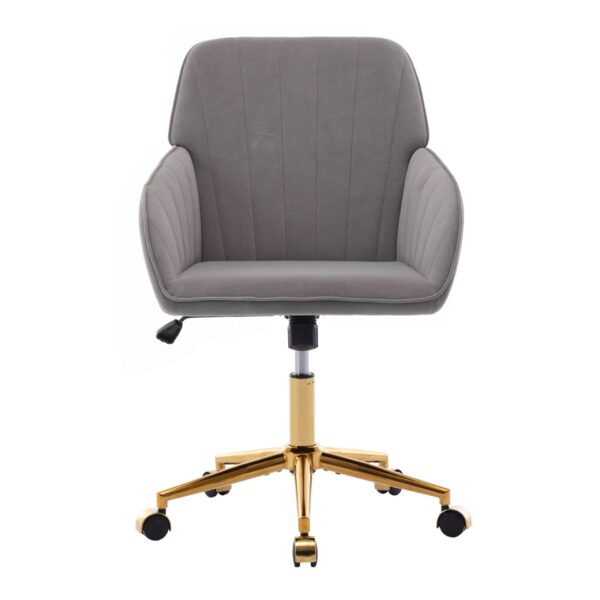 Adjustable Office Chair, Ergonomic Swivel Chair Velvet, Comfortable For Long Sitting - Gray