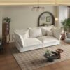 Modern Comfy Upholstered Sofa Cloud Couch, Deep Seat Couches With Multiple Large Soft Pillows, Convertible Deep Seat Chaise Longue For Living Room - Beige - Image 9