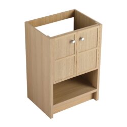 Modern Freestanding Bathroom Vanity With 2 Soft Closing Doors, Excluding Sink - Oak