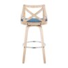 Charlotte - Farmhouse Fixed Height Counter Stool With Swivel And Round Footrest (Set of 2) - Blue / White Washed - Image 6