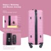 3 Piece Luggage Sets Lightweight Suitcase With Two Hooks, Spinner Wheels, Tsa Lock, (20/24/28) - Pink - Image 15