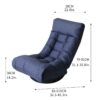 Adjustable Japanese Reclining Floor Chair Sofa With Metal Frame For Living Room & Balcony - Navy - Image 4